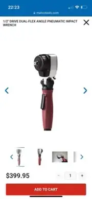 Matco 1/2" DRIVE DUAL-FLEX ANGLE PNEUMATIC IMPACT WRENCH MT2612
