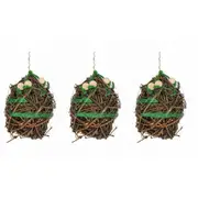 3x Nature Island Deluxe Vine Ball Rabbit/Guinea Pig Pet Chew Activity Toy NTRL