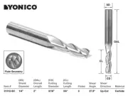 3/16" Dia. Upcut Spiral End Mill CNC Router Bit - 1/4" Shank - Yonico 31312-SC