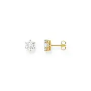Genuine THOMAS SABO Ear studs with big, white zirconia
