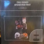 Halloween Tiered Tray Metal Spider Web