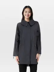 Navy Trench Hook Detail Coat