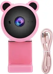 1080P HD USB Full HD Webcam, Computer Camera with Microphone, Digital Video Recording Web Camera for Live Broadcast (Pink)
