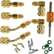 Alipis 1Set Mini Split Adapter Kit for Air Conditioning Systems Connector Charging Vacuum Port Adapter Valve Core Remover Tool Set for Hvac Compatibility