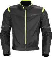 Acerbis Ramsey Vented 2.0, textile jacket , color: Black/Neon-Yellow , size: S