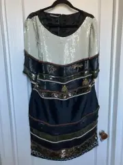 Rare Gorgeous Alberta ferretti Fall 2014 Sequin Cocktail Dress Size 12 Size 48