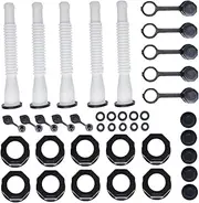 5Set Gas Can Nozzle Replacement Kit with Screw Collar Caps Gas Can Spout Sealing & Free Bending Nozzles Old Style Easy Installation Nozzle Supplies