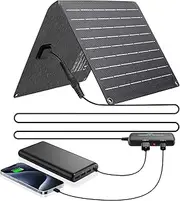 Ecosonique 10W / 20W / 30W Portable Solar Panel Charger, IP67 Waterproof ETFE USB Solar Phone Charger with Detachable Power HUB, 2023 Latest Version Compatible with iPhone, Power Bank, Smartwatch