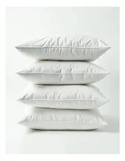 Royal Comfort Luxury Duck Feather And Down Pillow Set 4 Pack in White