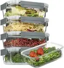 5 Pack 35oz Glass Food Storage Containers with Lids, Meal Prep Containe