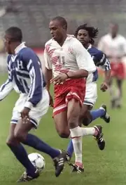 Jerren Nixon of Trinidad moves the ball at a CONCACAF Gold Cup gam- Old Photo