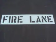 12" FIRE LANE Parking Lot Stencil 1/16" (.063"), LDPE Big Edges Easy To Read