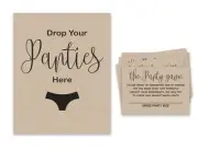 Inkdotpot Bridal Shower Game 1 SignA + 30 Size Cards Beige Kraft-FLd
