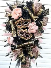 Masquerade Swag Wreath, Mardi Gras Wreath, Halloween Swag, New Years Eve Swag