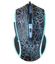 RAPOO V20S Wired LED Optical Gaming Mouse Black - Up to 3000dpi 16m Colour 5 Programmable Buttons V20S-BK