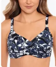 Miraclesuit SILVER GRAY Surplice Underwire Bikini Swim Top, US 34DD, UK 34DD