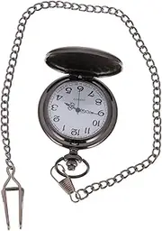 [WRITWAA] 1pc Black Quartz Pocket Watch Watches Alloy Pocket Watch Birthday Necklace Watch Quartz Movement Pocket Watch Pocket Watch Pendant Quartz Watch Unisex Pocket Watch Hanging Watch