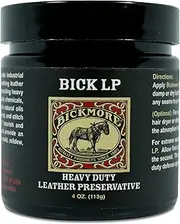 Bickmore Bick LP 4oz - Heavy Duty LP Leather Preservative - Leather Protector Softener and Restorer Balm for Boots Shoes Motorcycle Seats Saddles Tool Pouches and Belts Baseball Gloves and More