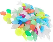 GARIOUANS 50pcs Glow The Dark Aquarium Pebbles Multi Function Decorative Stones for Fish Tanks Planters Craft Projects Safe for Freshwater Saltwater Environments Chic Landscape Decor