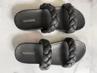 KAANAS Coco Chunky Braided Pool Slide Size 11 Black NIB