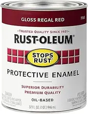 Rust-Oleum 7765502 Protective Enamel Paint Stops Rust, 32-Ounce, Gloss Regal Red