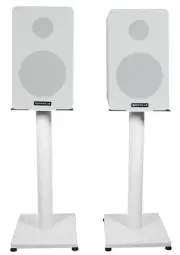 Pair Rockville RockShelf 58W White 5.25" Home Bookshelf Speakers w/21" Stands