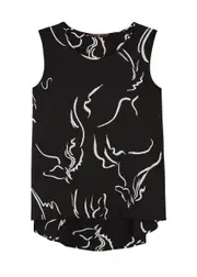 High Cue Printed Satin top - Black And White - 42 (UK10 / S) 42 (UK10 / S)