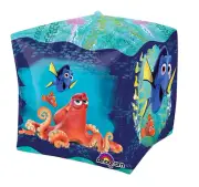 15" Finding Dory Cube Shaped Foil Balloon - Anagram party supply decoration