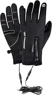 [Generic] Heated Gloves,Cold Weather Heated Typing Touch-Screen Gloves - Winter Thermal, Waterproof, Windproof Hand Warmer Gloves for Women, Kids, Hunting, Camping