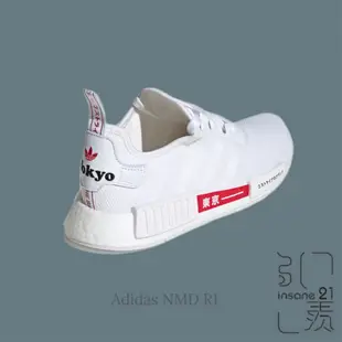 ADIDAS ORIGINALS NMD R1 全白 紅底 日本 東京限定 情侶鞋 H67745【Insane-21】