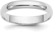 [JewelryWeb] 14k White Gold Solid Polished Half Round 3mm-Half-Round Band Ring-Band Style-Ring for Women and Men
