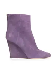 Purple Suede Wedge Boots