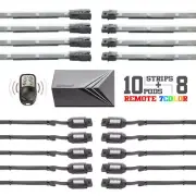 XK Glow Multi-Color Motorcycle LED Accent Light Kit with Remote Key Fob 18-Piece