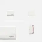 MIMCO Drift Duo Credit Card Wallet Croc Emboss Leather White Silver NWT Dustbag