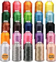25 Basic Colors of Huge Spool 5000M Polyester Embroidery Machine Thread for Comm