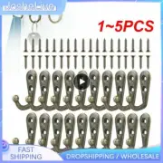 1~5PCS Mini Bronze Wall Mounted Single Coat Hanger Hook Rustic Robe Hook Black M