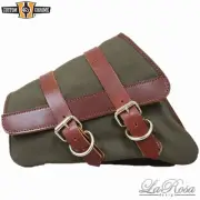 Canvas Left Saddlebag Swing Arm Bag Fits For Harley Sportster 2004-Up Army Green
