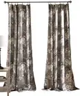 Lush Decor Botanical Garden Curtains 52"W x 95"L (Pack of 2), Grey