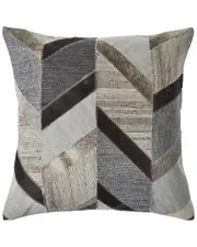 LR Home Chevron Faux Leather Hide Throw Pillow