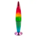 Rainbow Gradient Glass Rocket Shaped Motion Lava Light Lamp w/ Lava That Swirls