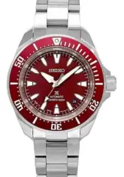 Seiko Men Prospex Samurai Diver Red Dial Stainless Steel Watch SRPL11