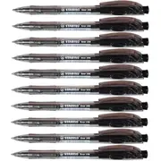 Stabilo 308 Liner Retractable Ballpoint Pen Medium (Black) [Box 10]