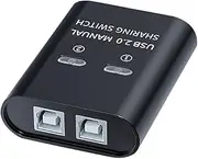 USB2.0 Printer Sharing Converter, 2 in 1 Out 2 Port Manual USB Switcher for 2 Computers Share Printer Device