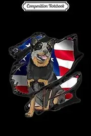 Composition Notebook: Australian Cattle Dog Inside Flag 4th Of July Independence Journal/Notebook Blank Lined Ruled 6x9 100 Pages