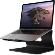 Laptop Stand, Aluminum Notebook Holder Riser Heat-Vent for MacBook Black