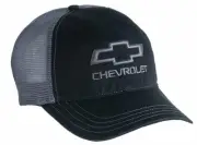 GM Licensed Chevrolet Bowtie Snapback Hat - Vintage/Washed Style - Black