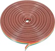 uxcell 1 Pcs 6 Pin Flat Rainbow Ribbon Cable 30 ft 1.27mm Pitch Breadboard Jumper Wires for Electronic Projects