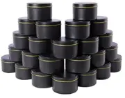 CANDLE TINS Containers with Lids Storage Tin Arts Crafts Black 24 Pc 8oz EDAMAME