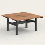 Recess Dual Sit-Stand Desk | Office Desk | Office Workstation | Standing Desk, No Screen / Walnut / Black