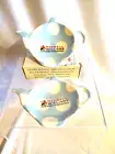 MAXWELL & WILLIAMS SET OF 2 PORCELAIN TEA BAG TIDY BLUE DOTTED, NEW